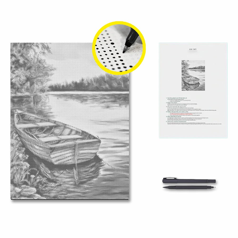 Båtar i sjön - Prickmålning