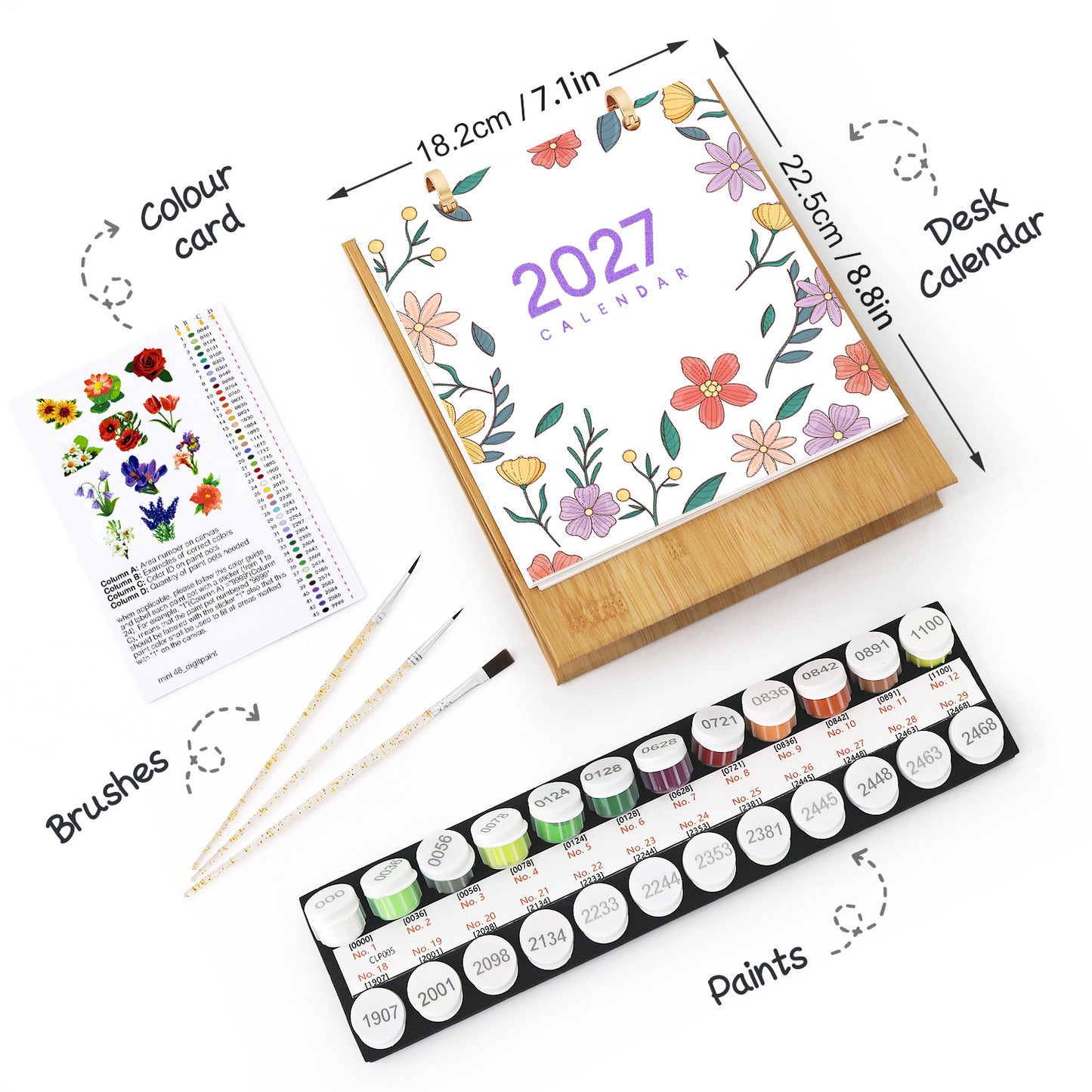 Blommor-2027 Måla efter siffror-kalender