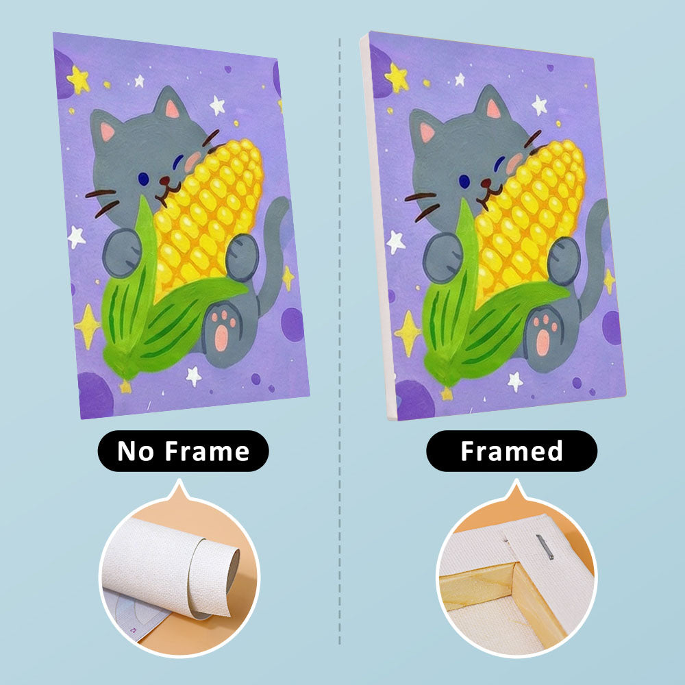 Kattungar och frukter - Måla efter nummer