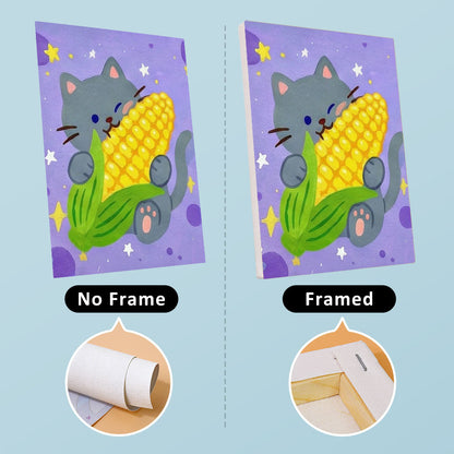 Kattungar och frukter - Måla efter nummer