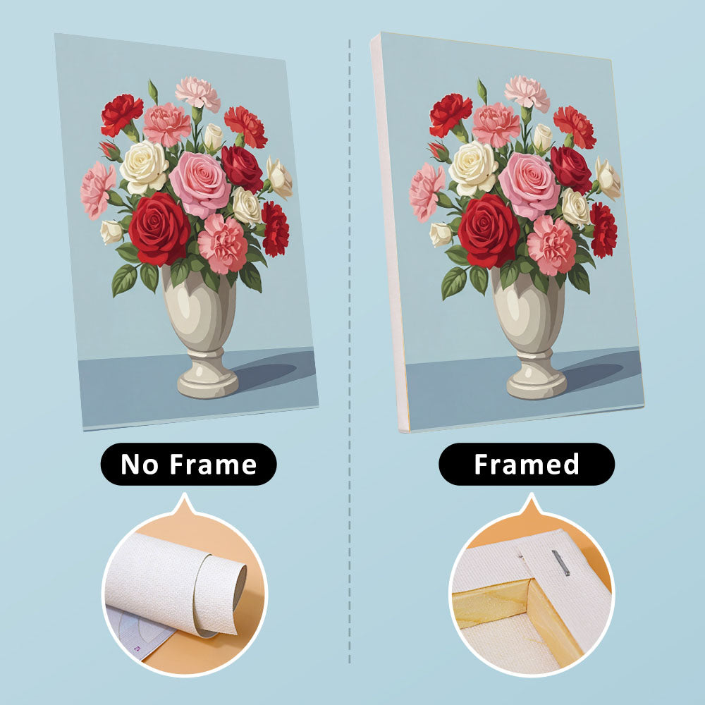 Blommor i vaser - Måla efter nummer