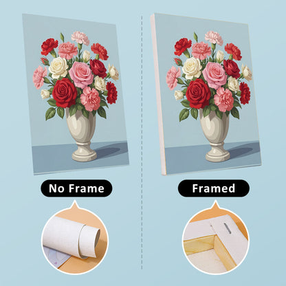 Blommor i vaser - Måla efter nummer