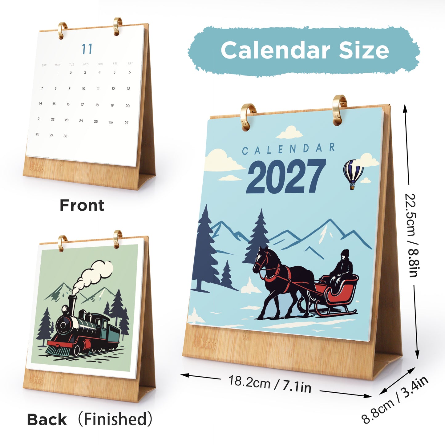 Vintage Travel-2027 Måla efter siffror-kalender