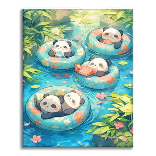 Söt Panda - Måla Efter Siffror