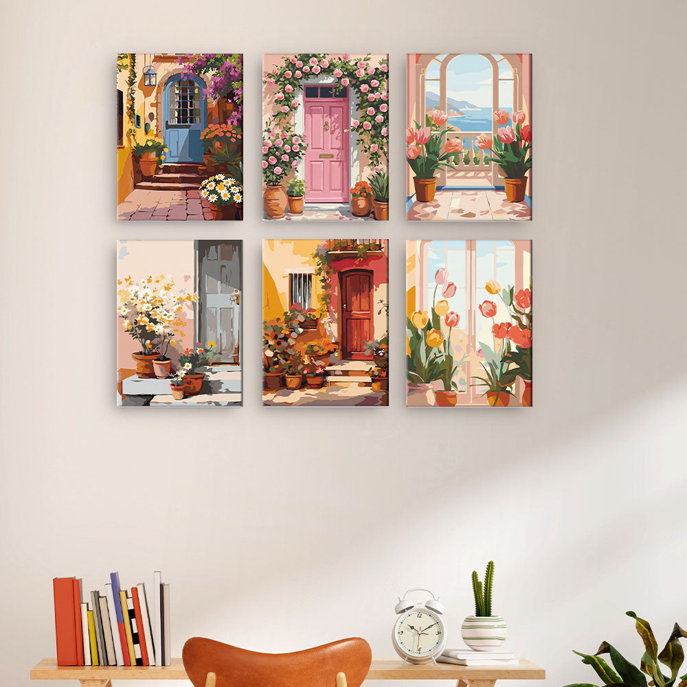 Dörrar i blom - Måla efter nummer