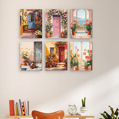 Dörrar i blom - Måla efter nummer