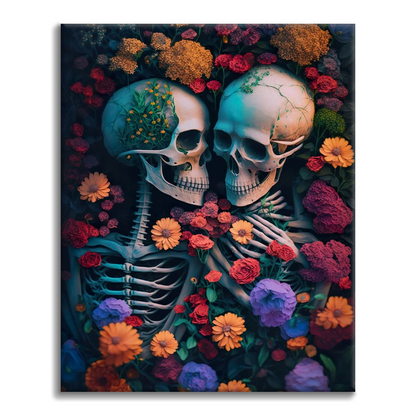 Skelett Hav Med Blommor - Måla Efter Siffror