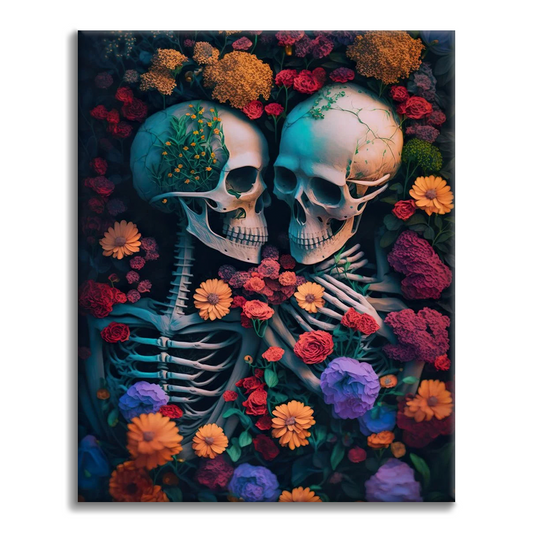Skelett Hav Med Blommor - Måla Efter Siffror