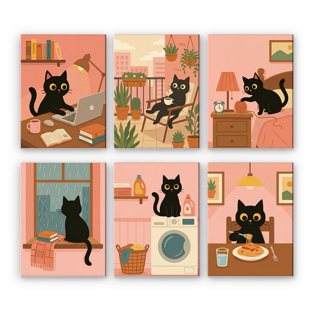 Svarta kattens dag - Måla efter nummer