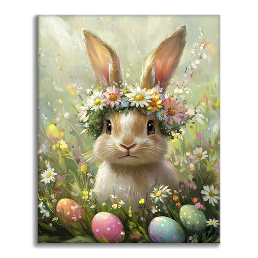 Blomsterkranskanin - Måla efter Nummer