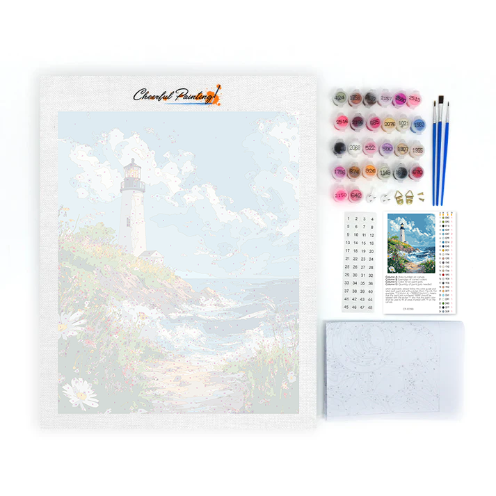 Raging Sea With Lighthouse - Måla Efter Siffror