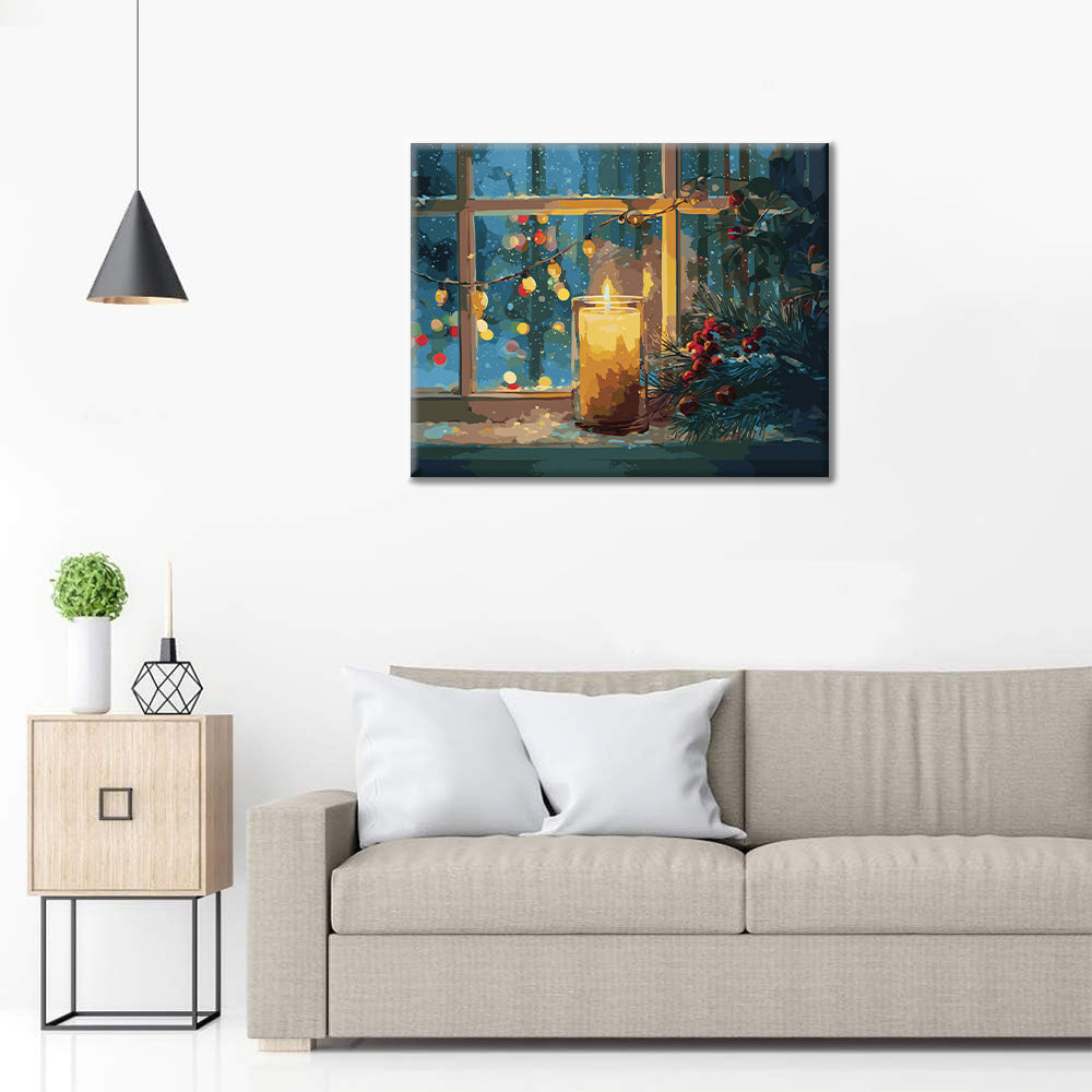 Julens ljussken – Måla efter siffror