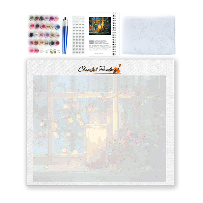 Julens ljussken – Måla efter siffror