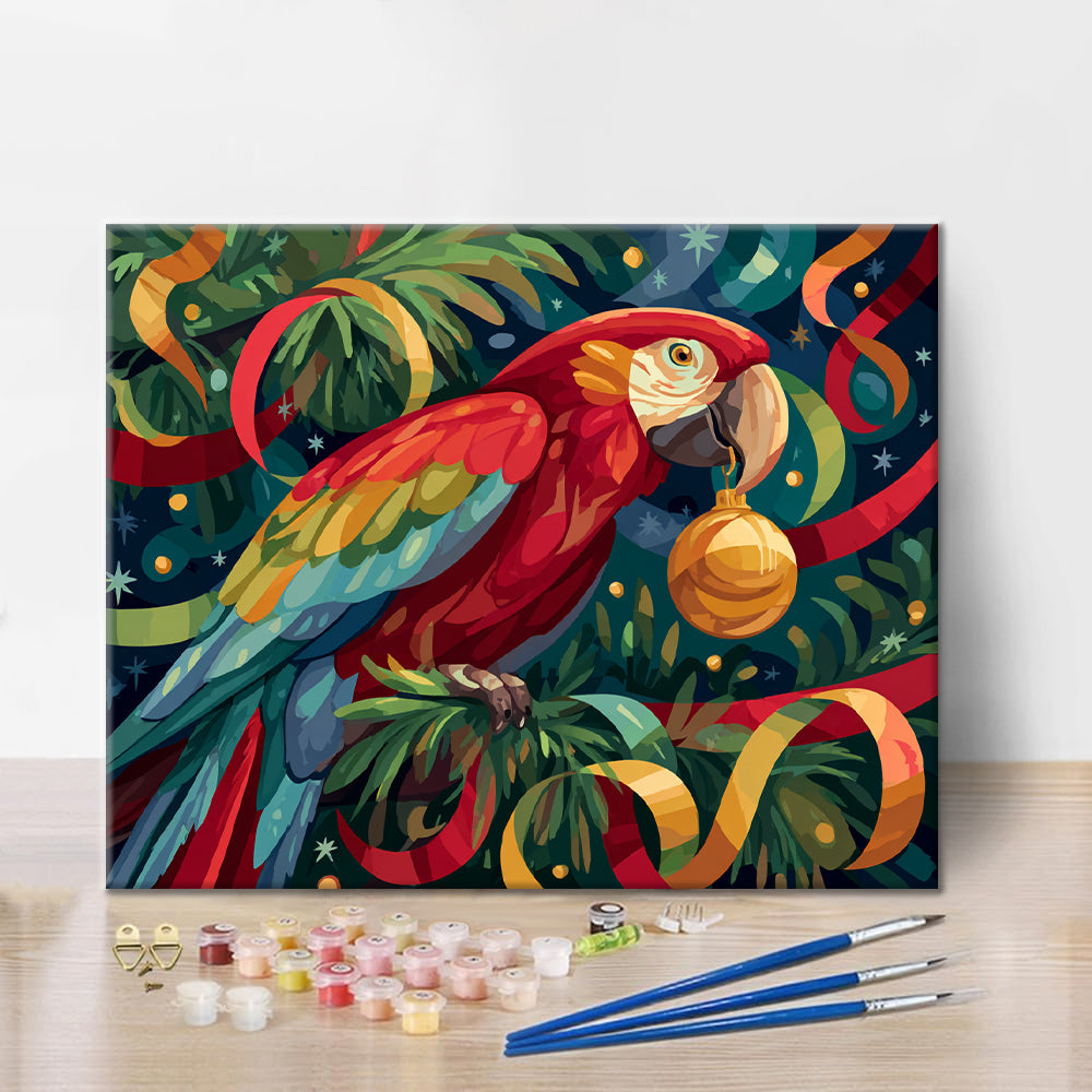 Festlig papegoja – Måla efter siffror