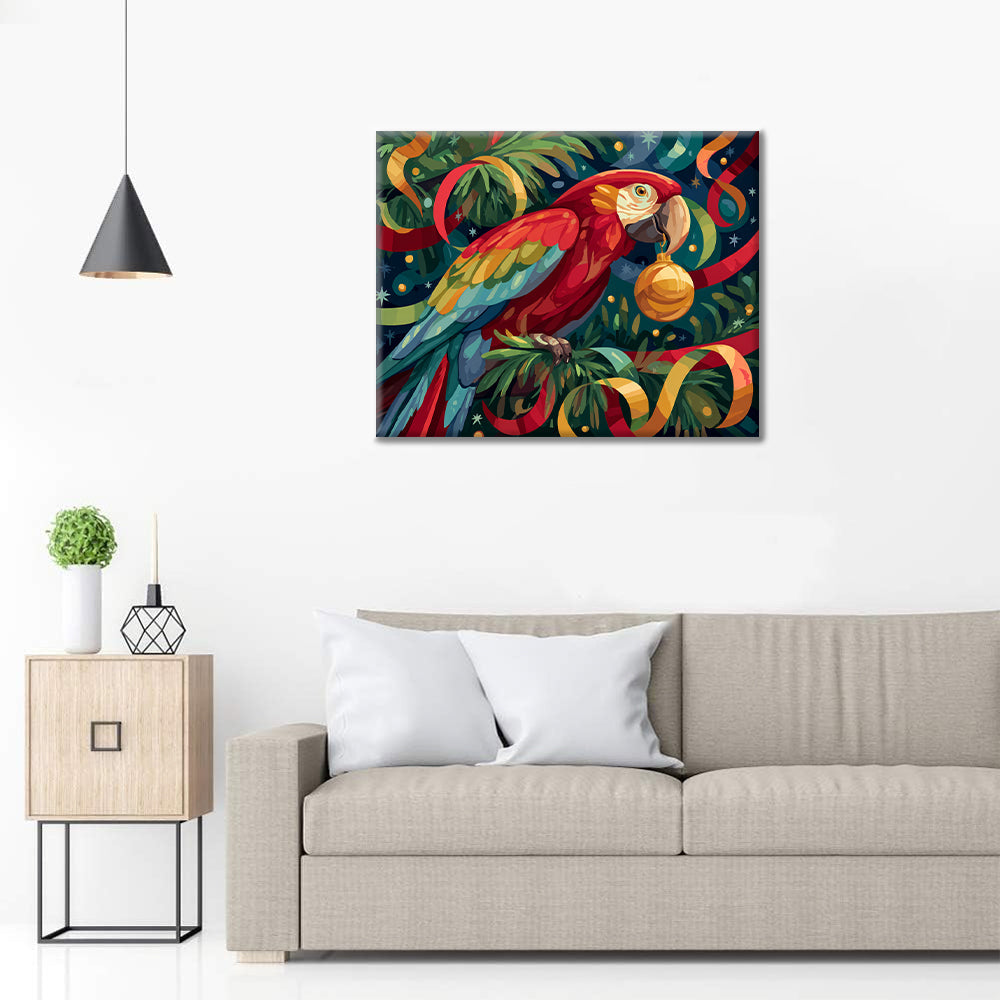 Festlig papegoja – Måla efter siffror