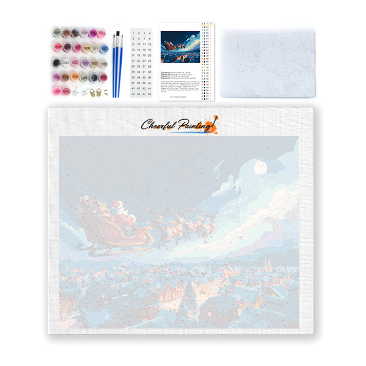 Slädtur vid midnatt – Måla efter siffror