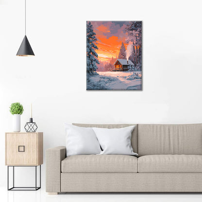 Vinterstugan – Måla efter siffror