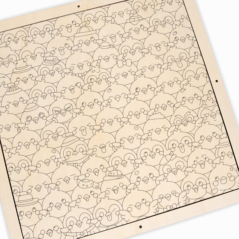 Fåglar - Träpussel att färglägga