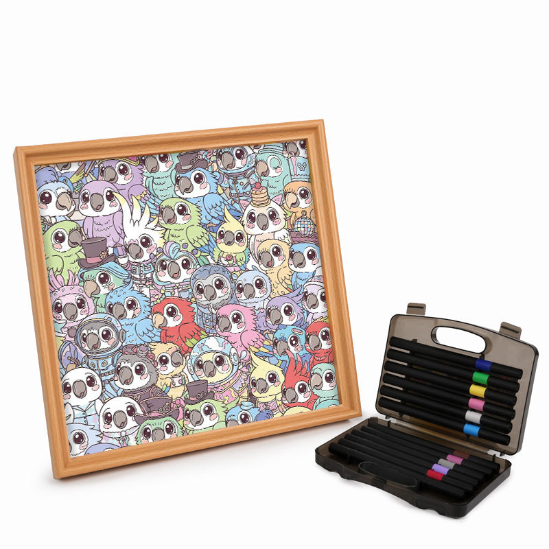 Undulat - Träpussel att färglägga