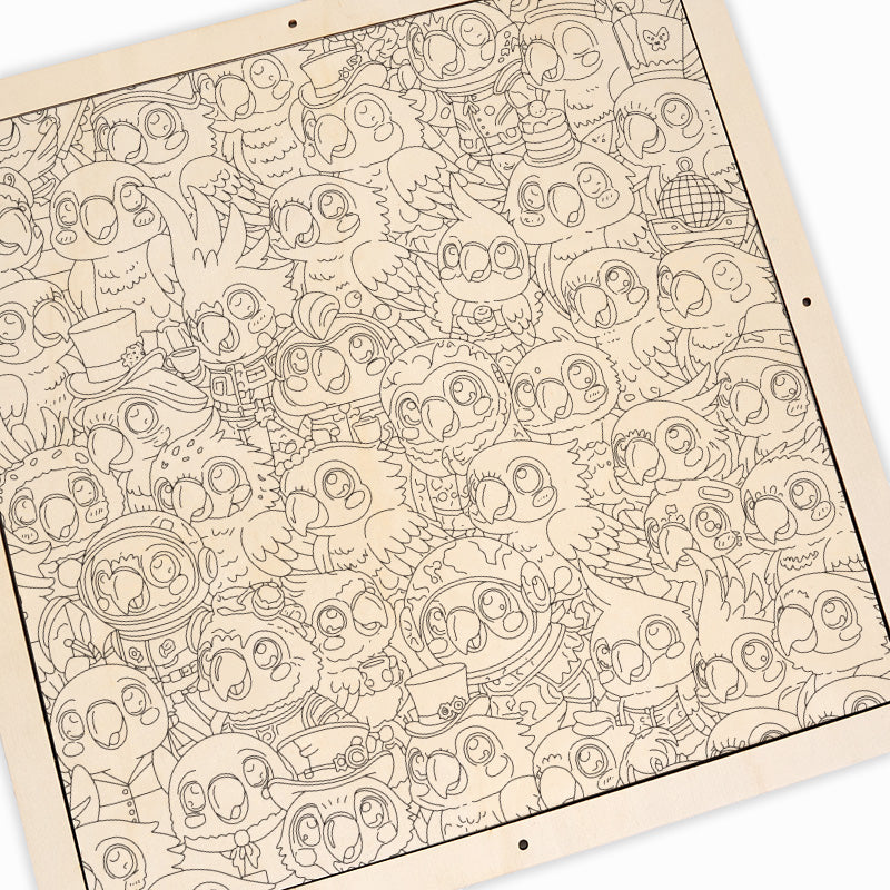 Undulat - Träpussel att färglägga