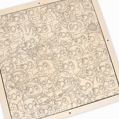 Undulat - Träpussel att färglägga