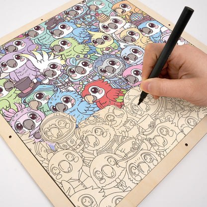 Undulat - Träpussel att färglägga