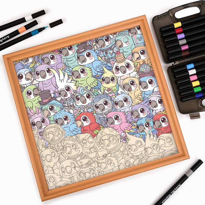 Undulat - Träpussel att färglägga