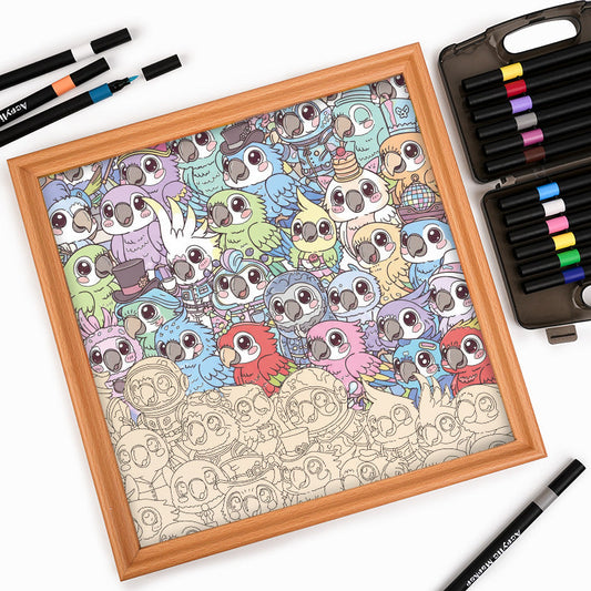 Undulat - Träpussel att färglägga