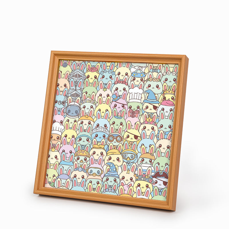 Kaniner - Träpussel att färglägga