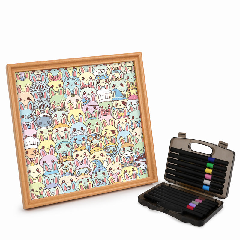 Kaniner - Träpussel att färglägga