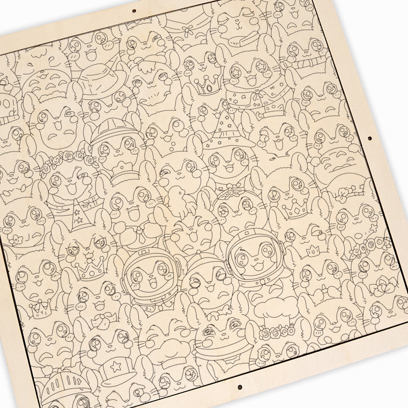 Chinchilla - Träpussel att färglägga