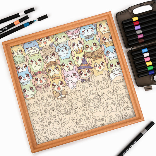 Chinchilla - Träpussel att färglägga