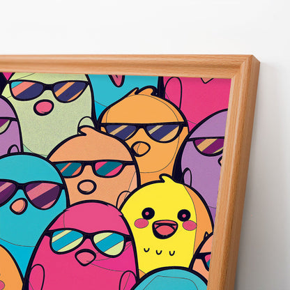 Charmiga fåglar - Träpussel att färglägga