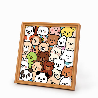 Skogskompisar - Träpussel att färglägga