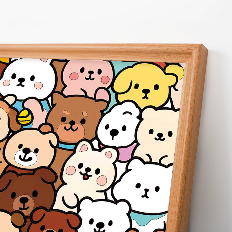 Skogskompisar - Träpussel att färglägga