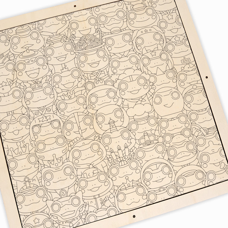 Groda - Träpussel att färglägga