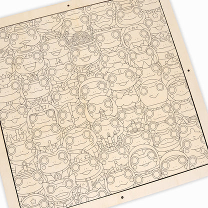 Groda - Träpussel att färglägga