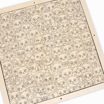 Panda - Träpussel att färglägga