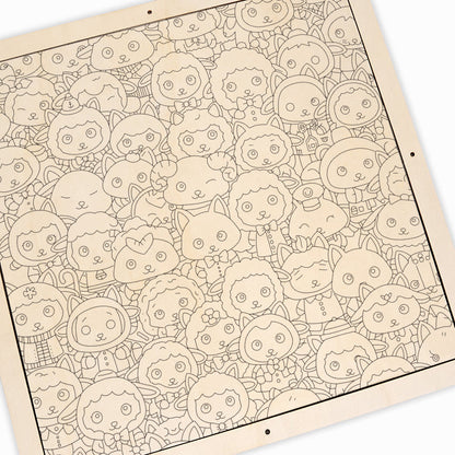 får - Träpussel att färglägga