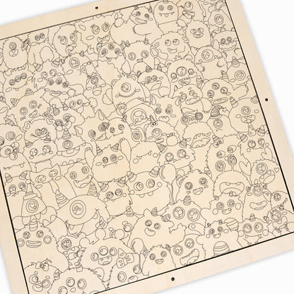 Små dinosaurier - Träpussel att färglägga