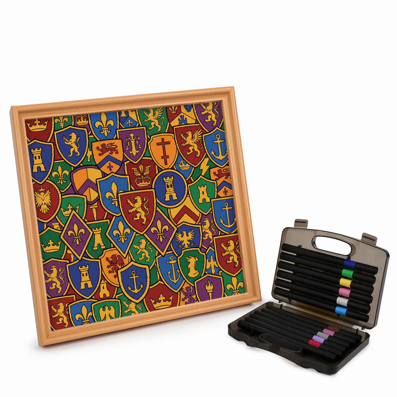 Märkessamling - Träpussel att färglägga