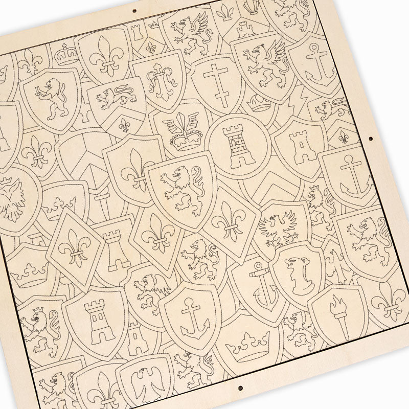 Märkessamling - Träpussel att färglägga