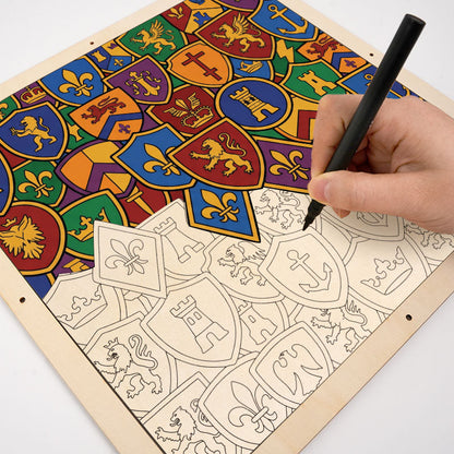 Märkessamling - Träpussel att färglägga