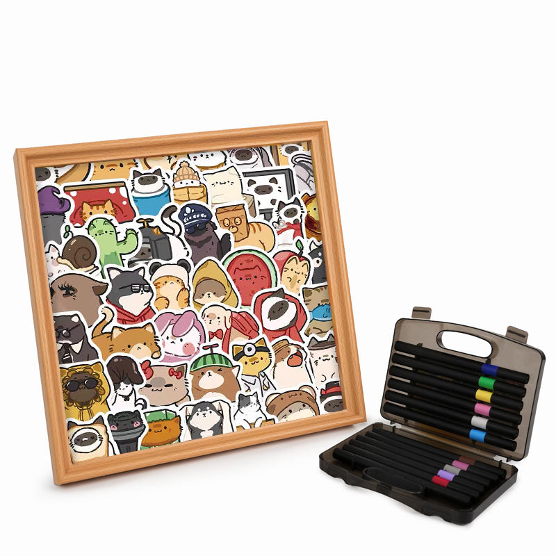 Glada Husdjur - Träpussel att färglägga