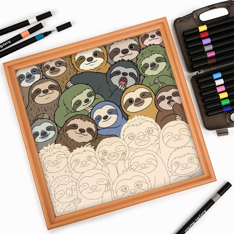 Lata Sengångare - Träpussel att färglägga