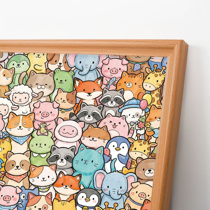 Nyckfulla djur - Träpussel att färglägga