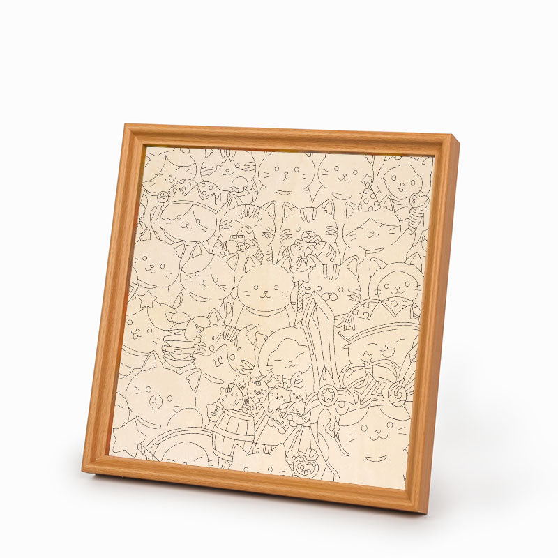 Magiska Kattungar - Träpussel att färglägga