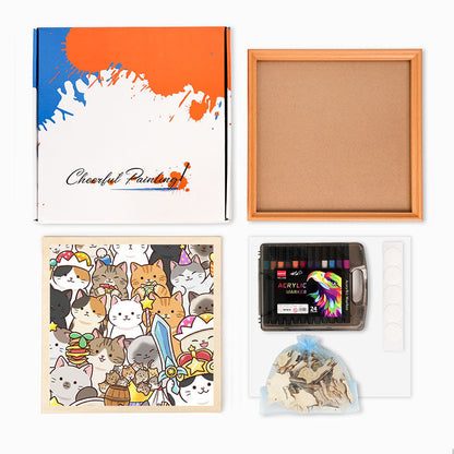 Magiska Kattungar - Träpussel att färglägga