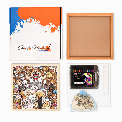 Ett spinnande bröllop - Träpussel att färglägga