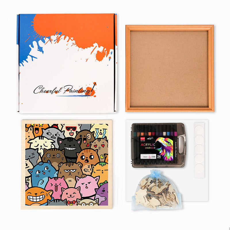 Konstigt men gulligt - Träpussel att färglägga